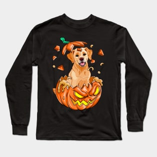 Golden Retriever In The Pumpkin tshirt halloween costume funny gift t-shirt Long Sleeve T-Shirt